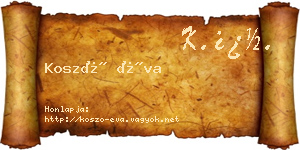 Koszó Éva névjegykártya